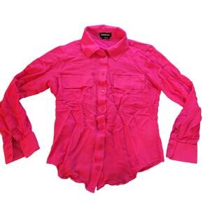 Bebe xs pink long sleeve button up shirt
